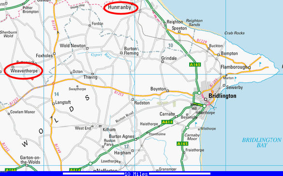 Map locationg Weaverthorpe - 66Kb jpg