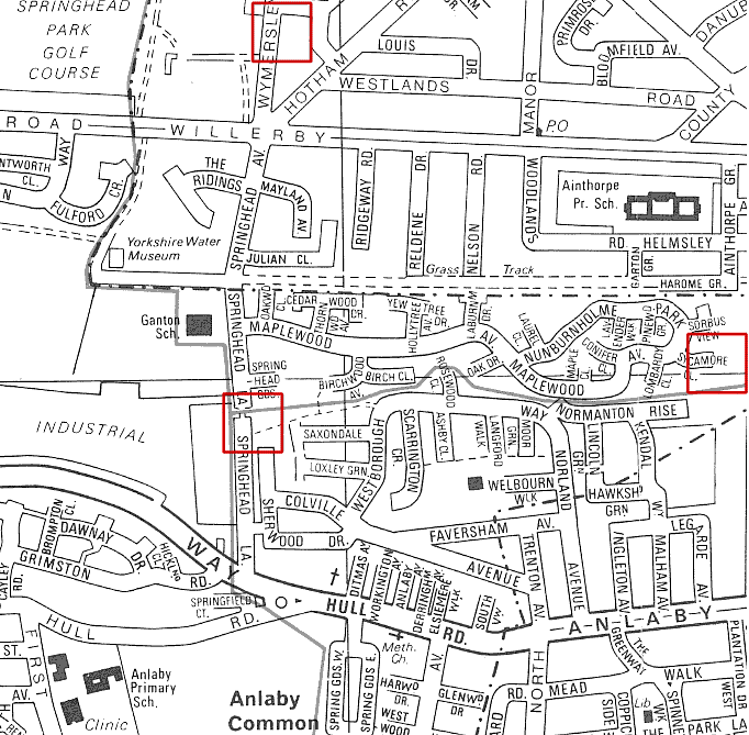 A modern map of Anlaby 54Kb gif