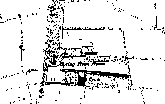 Map locating Springhead Farm in 1892 - 9Kb gif