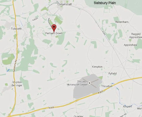 Map locating Perham Down - 29kB jpg