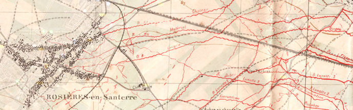 French trench map Rosieres 1916 - 54kB jpg