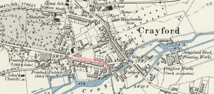 London Road, Crayford 1896 - 72kB jpg