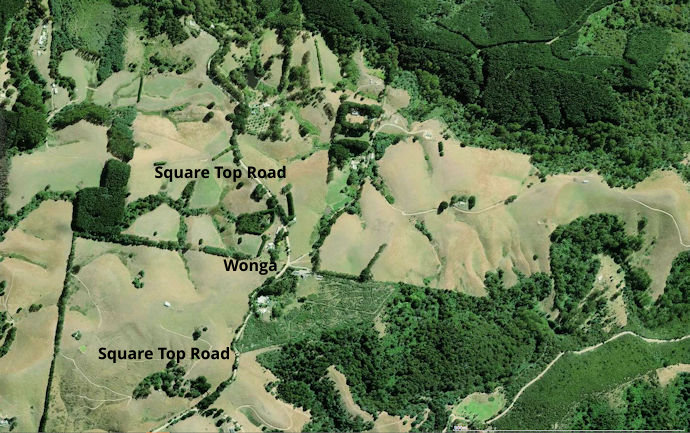 Map locating Square Top Road, Wonga - 111kB jpg