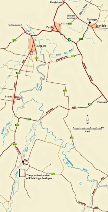 Map locating Lake River - 39kB jpg