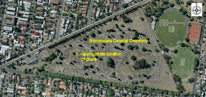 Aerial view of Boroondara Cemetery - 186kB jpg