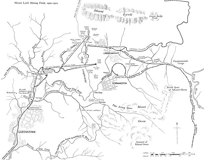 Mining environs of Queenstown, Tasmania c.1910 - 69kB jpg