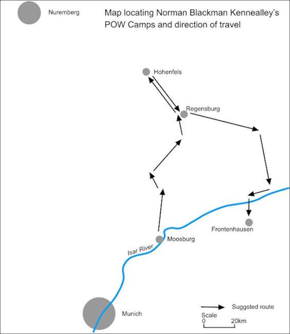 Map of Kenneallt's POW camps - 33kB jpg