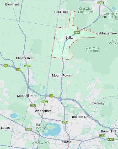 Map locating Sulky - 50kB jpg