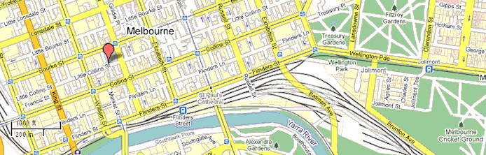 Map of offices in 433 Collins Street, Melbourne - 47kB gif