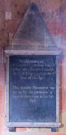 Sir Charles Littleton's memorial - 23kB jpg