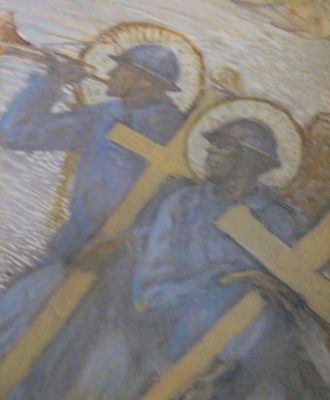 Mesnil church - an east window wall painting - 26kb jpg