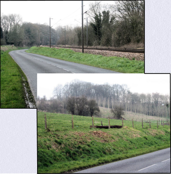 The river and railway embankment below Mesnil - 92kb jpg