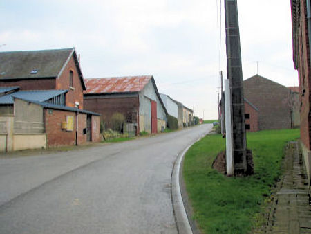 Mesnil - street to 10/WRR battle ground - 27kB jpg