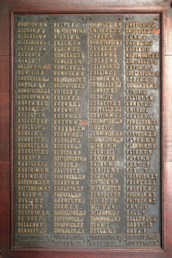 Locating JH Crompton on the 42nd Battalion honour board, Brisbane - 61kB jpg