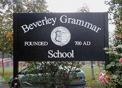 Beverley Grammar School sign board- 19Kb jpg