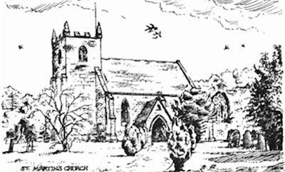 Sketch of St. Martin's Church, Lowthorpe - 29kB gif