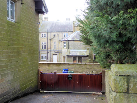 Falcon Hotel in the direction of 
		the old RAF Recreational Hall - 42kB jpg