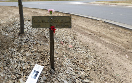 Lyle Blackman's Avenue of Honour marker 2015 - 49kB jpg