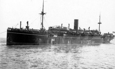 HMAT Benalla at sea 19oct1914 - 25kB jpg