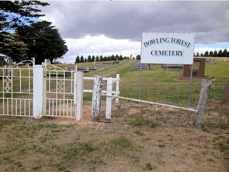 Dowling Forest northern entrance - Copyright Ron Mazuras - 38kB jpg