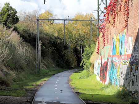 Keage's accident - railway cutting - 56kB jpg