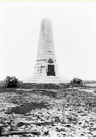 1st Division Memorial Pozieres 08 July 1917 - 46kB jpg