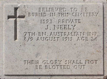 John Neely's headstone - 36kB jpg