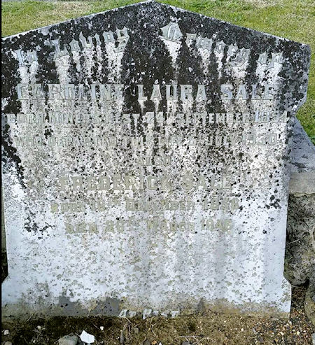Headstone of Caroline Sale - 102kB jpg