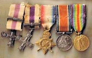 Fred Sale's medal cluster - 103kB jpg