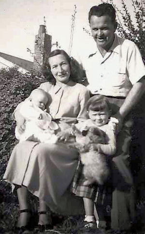William Harold Smith and Ellen with Cheryl and Gary in 1953 - 34kB jpg